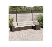 Salon de jardin modulable rotin marron 6 pieces x 83 x 69