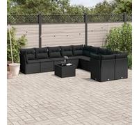 Salon de jardin modulable vidaxl 12 pieces 11 personnes resine tressee 65.5 x 62 x 37 cm beige Beige