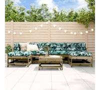 Salon de jardin modulable Vidaxl 7 pieces bois 7 personnes 62.0 x 62.0 x 32 cm bois bois G