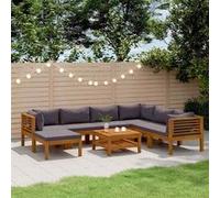 vidaXL Ensemble de jardin lounge 8 pièces avec revêtement en bois massif d'acacia
