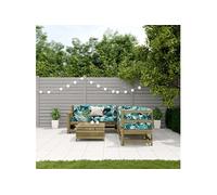vidaXL Ensemble salon de jardin 5 pièces avec coussins Bois de pin imprégné