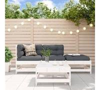 vidaXL Ensemble salon de jardin 4 pièces blanc pin massif