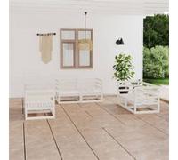 vidaXL Ensemble salon de jardin modulable 6 pièces en pin massif blanc