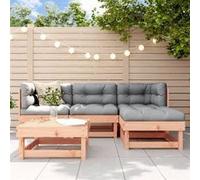 Salon de jardin modulable Vidaxl bois massif bois 5 pieces 61.0 x 60.5 x 61.0 5 personnes Gris G