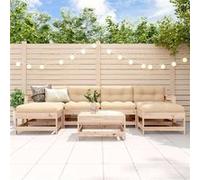 Salon de jardin modulable Vidaxl bois massif bois 7 pieces 62.0 x 62.0 x 32 6 personnes bois G