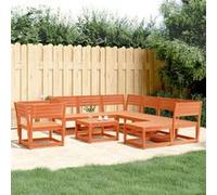 vidaXL Ensemble de salon de jardin 8 pièces brun cireux pin massif