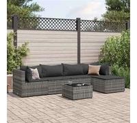 Salon de jardin modulable vidaxl gris 6 pieces resine tressee 63 x 63 x 57.5 cm gris G