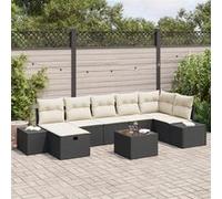 Salon de jardin modulable Vidaxl resine noir 8 pieces Gris