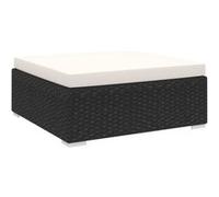 vidaXL Modular-Fußhocker 1 Stk. + Auflagen Poly Rattan Schwarz