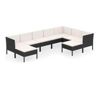 Salon de jardin modulable VIDAXL resine tressee noir 9 pieces x 57 x 69 9 personnes noir G