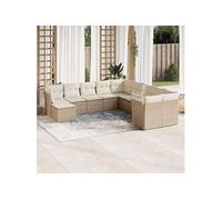 Salon de jardin modulable VIDAXL rotin beige 11 pieces 11 personnes