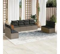 Salon de jardin modulable VIDAXL rotin gris 8 pieces x 59 x 69 8 personnes Gris G