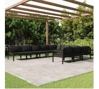 Salon de jardin - Modulaire - Aluminium - Anthracite - 10 personnes