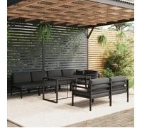 Maison Exclusive - Salon de jardin 8 pcs avec coussins Aluminium Anthracite