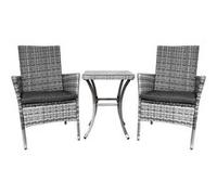 Salon de jardin monstershop rotin gris 3 pieces 61 x 61 x 61 2 personnes gris G