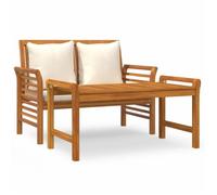 Salon de jardin - MOTHINESSTO - LY1174 - Bois d'acacia massif - 2 personnes - Coussins amovibles