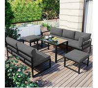 Salon de jardin - O.Ye - Lounge Modulable - 7 places - Dossier réglable 4 positions - Aluminium anti-corrosio VAPORISATEUR DE SALON