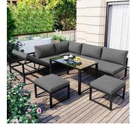 Salon de jardin - O.Ye - Lounge Modulable - 7 places - Dossier réglable 4 positions - Aluminium anti-corrosio VAPORISATEUR DE SALON