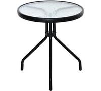 Outsunny - Table bistro de jardin - Métal - 50x50x55cm - Noir