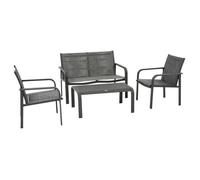 Salon de jardin Piazza 4 places gris graphite - Hespéride