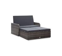 vidaXL Ensemble de salon de jardin 2 pièces avec coussins Poly Rattan Gris