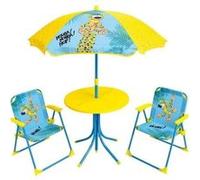 Salon de jardin pour enfants MARSUPILAMI 2 chaises pliantes Parasol Jaune