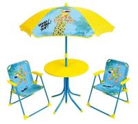 FUN HOUSE 713365 MARSUPILAMI Salon DE Jardin pour Enfant avec Une Table H.46 X Ø46 CM, Deux CHAISES H.53 X L.38,5 X P.37,5 CM ET Un Parasol H.125 X Ø 100 CM