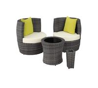 Ensemble de salon en rotin et aluminium Nice 2+1+1 - gris