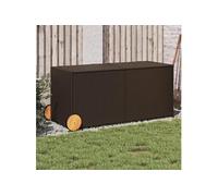 DKD Home Decor – Coffre de jardin à roulettes – Poly rotin 283L Marron