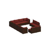 Salon de jardin resine tressee rouge 12 pieces x 70 x 60.5 12 personnes