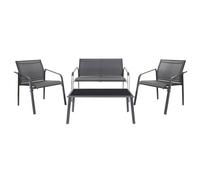 Salon de jardin Rimini - 3 assises et 1 tables - Gris