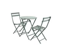 Salon de jardin rond en métal greensboro ø 60 cm olive avec 2 chaises - hespérid