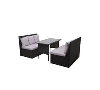 Salon de jardin rotin gris 3 pieces x 85.5 x 69.5 2 personnes
