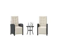 Salon de jardin rotin noir 3 pieces 45.0 x 50 x 50