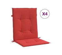 vidaXL Coussins de chaise de jardin à dossier bas – lot de 4 rouge