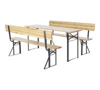Salon de jardin set brasserie en bois avec dossier "Lisbonne" - 180 cm - Marron