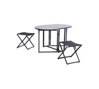 - Salon de jardin spécial balcon en aluminium plateau effet béton
