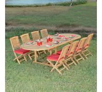 Salon de jardin teck catane 8 places