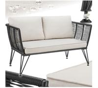 Canapé de jardin SUNDO en résine tressée - gris anthracite