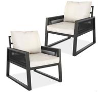 Ensemble de salon de jardin en aluminium Captive au design Rope - Ensemble 3 (2 x fauteuils)