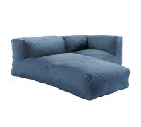 Salon de jardin un fauteuil d'angle et une méridienne bleu pacific - Oviala Mixi