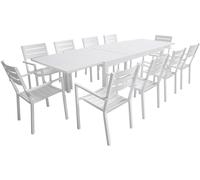 Salon de jardin VENEZIA extensible 180/300 en aluminium 10 places - blanc