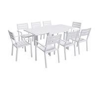 Happy Garden Salon de jardin VENEZIA extensible 90/180 aluminium blanc 8 places