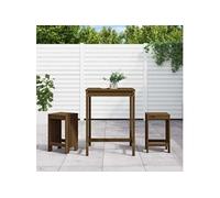 vidaXL Ensemble bar de jardin 3 pièces pin massif brun miel