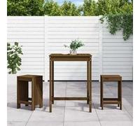 Salon de jardin vidaxl 3 pieces bois massif x 82.5 x 110 cm 2 personnes bois