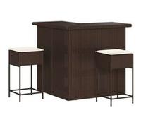 Salon de jardin vidaxl 3 pieces resine tressee marron 100 x 50 x 105 cm Marron