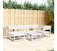 Salon de jardin VIDAXL - 6 pcs - Blanc - Bois de pin