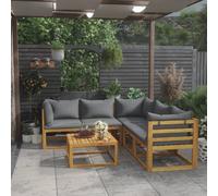 Salon de jardin vidaXL 6 pcs en bois d'acacia