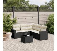 Salon de jardin vidaXL 6 pcs - Noir résine tressée
