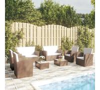 Salon de jardin vidaXL 8 pcs résine tressée marron
